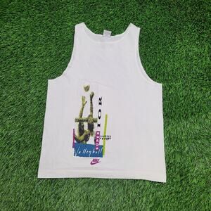 Vintage NIKE Beach Volley Tank-Top Women S/M 18x24 White USA